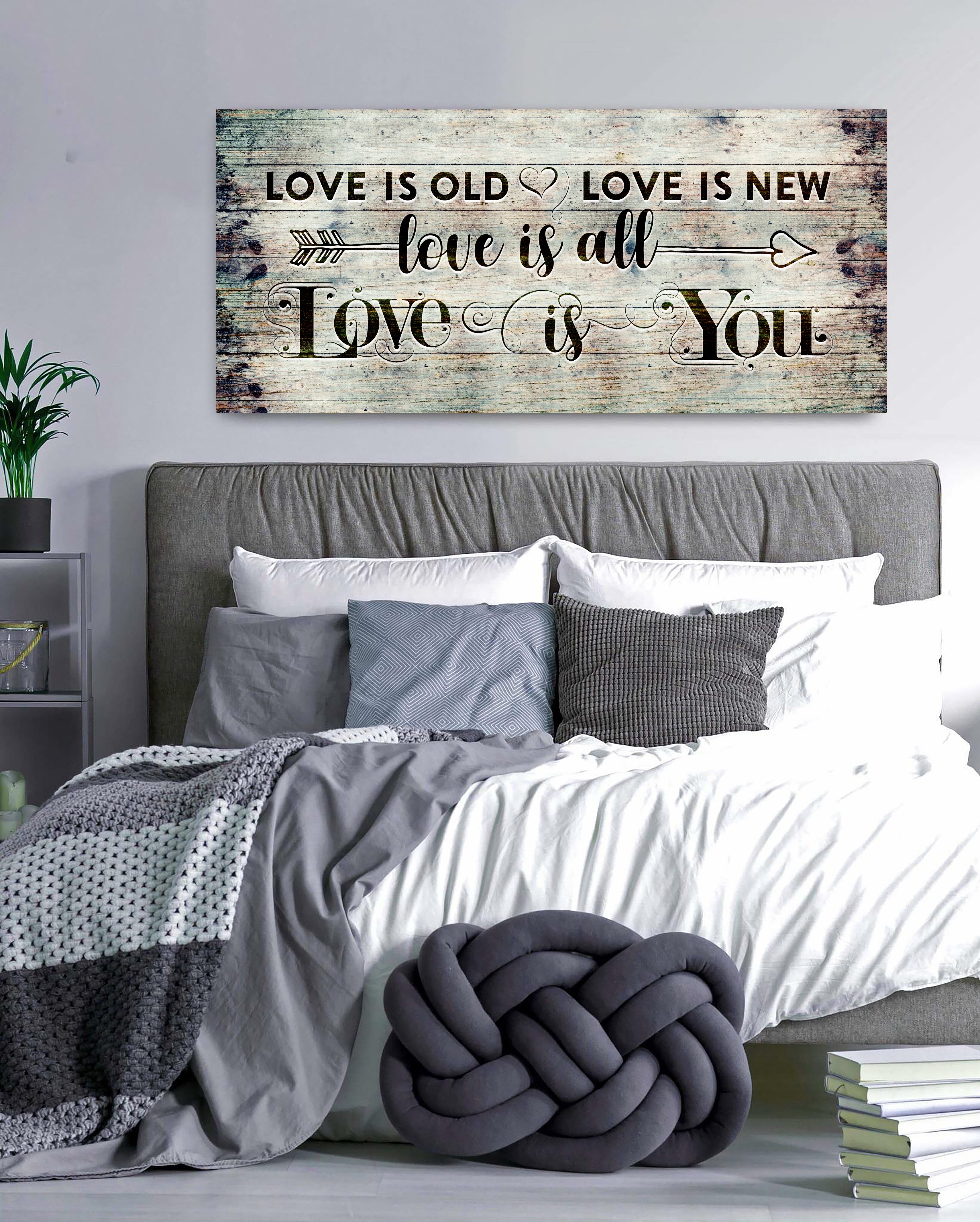 Limited-Time Offer! High-Quality Couples Wall Art - 'Love Is Old' with Wood Frame, Ready to Hang