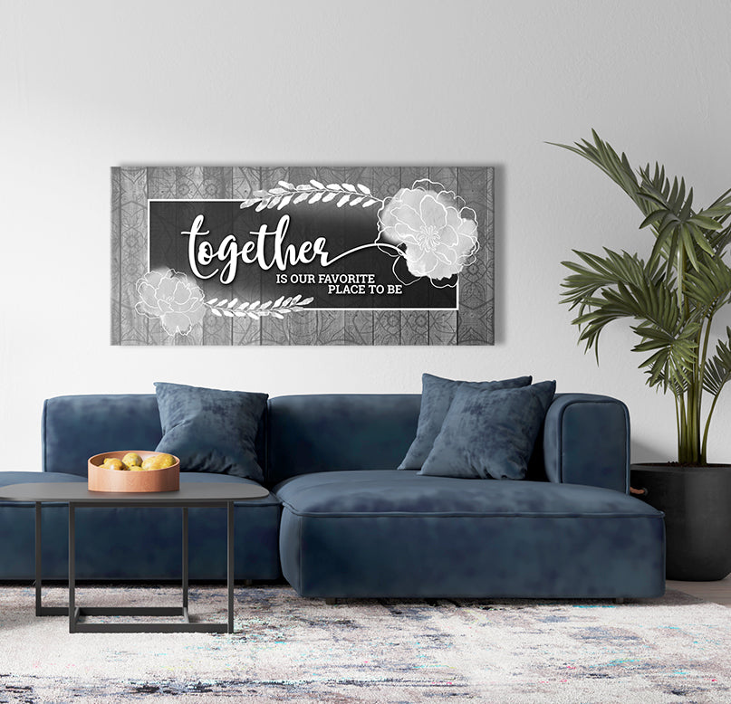 Hot! Couples Wall Art 'Together is Our Fav Place' (Wood Frame, Ready to Hang)