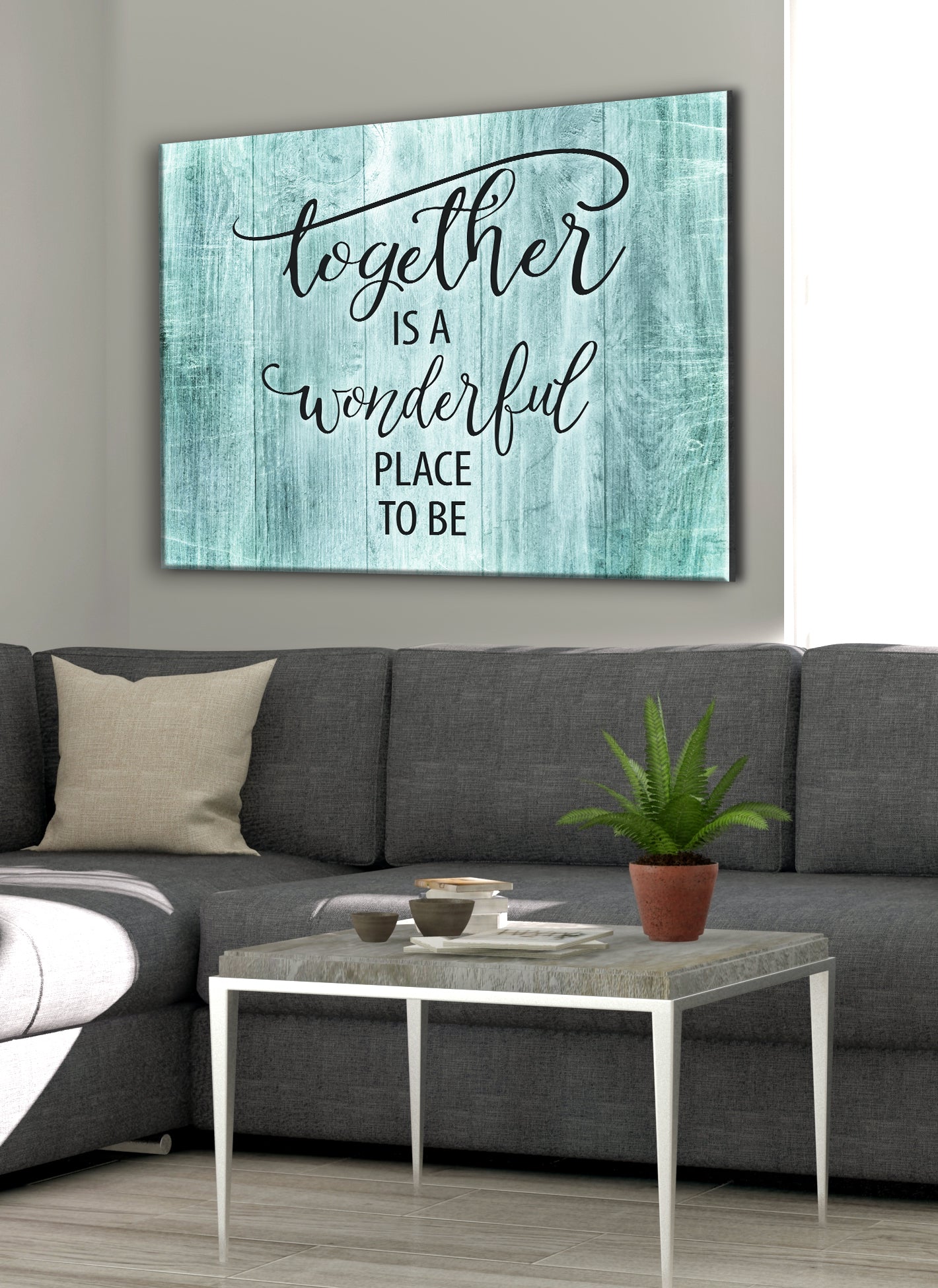 Hot Deal! Together Is A Wonderful Place To Be Wall Art (Wood Frame, Ready To Hang)