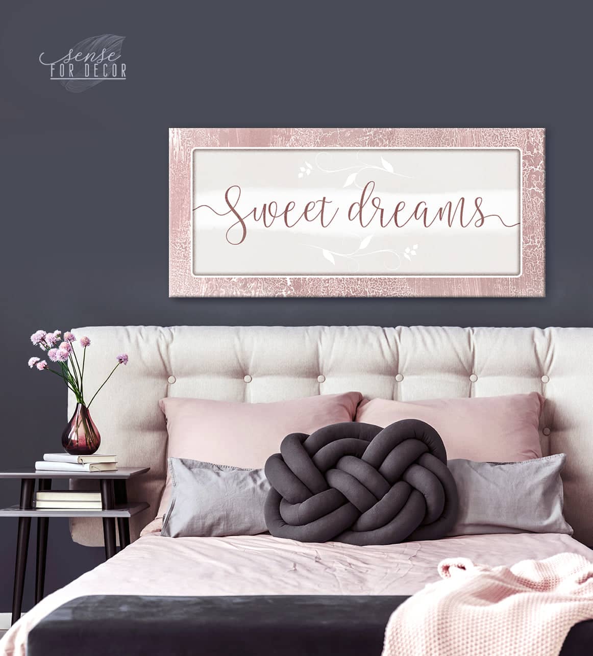 Exclusive Bedroom Wall Art - Sweet Dreams V8 with Wood Frame, Ready to Hang! Buy 2, Save 20%