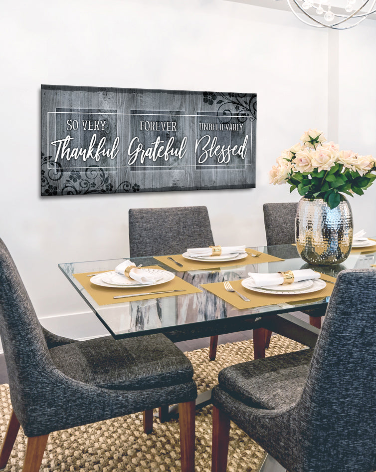 High - Quality Christian Wall Art 'So Very Thankful V11' with Wood Frame, Ready to Hang