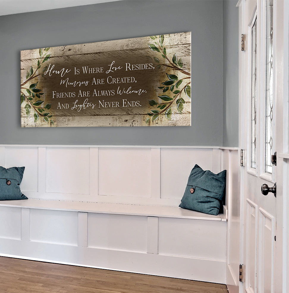 Hot Deal! Ready - to - Hang Wood - Framed 'Home Is Where Love Resides' Wall Art