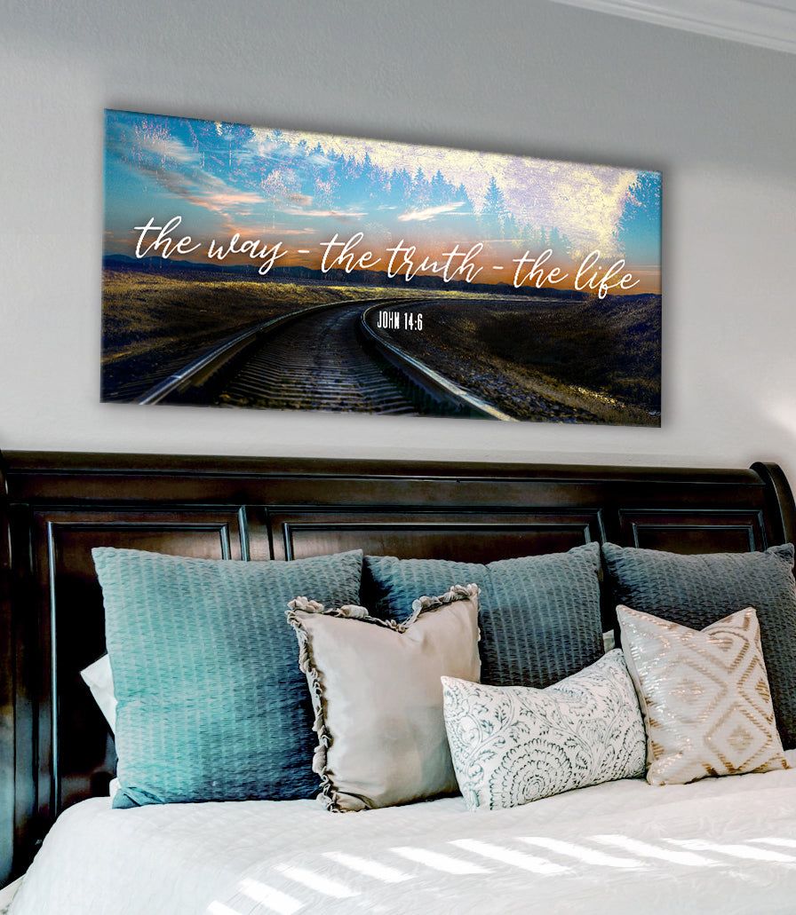 High - Quality Christian Wall Art: The Way, The Truth, The Life (Ready - to - Hang Wood Frame)