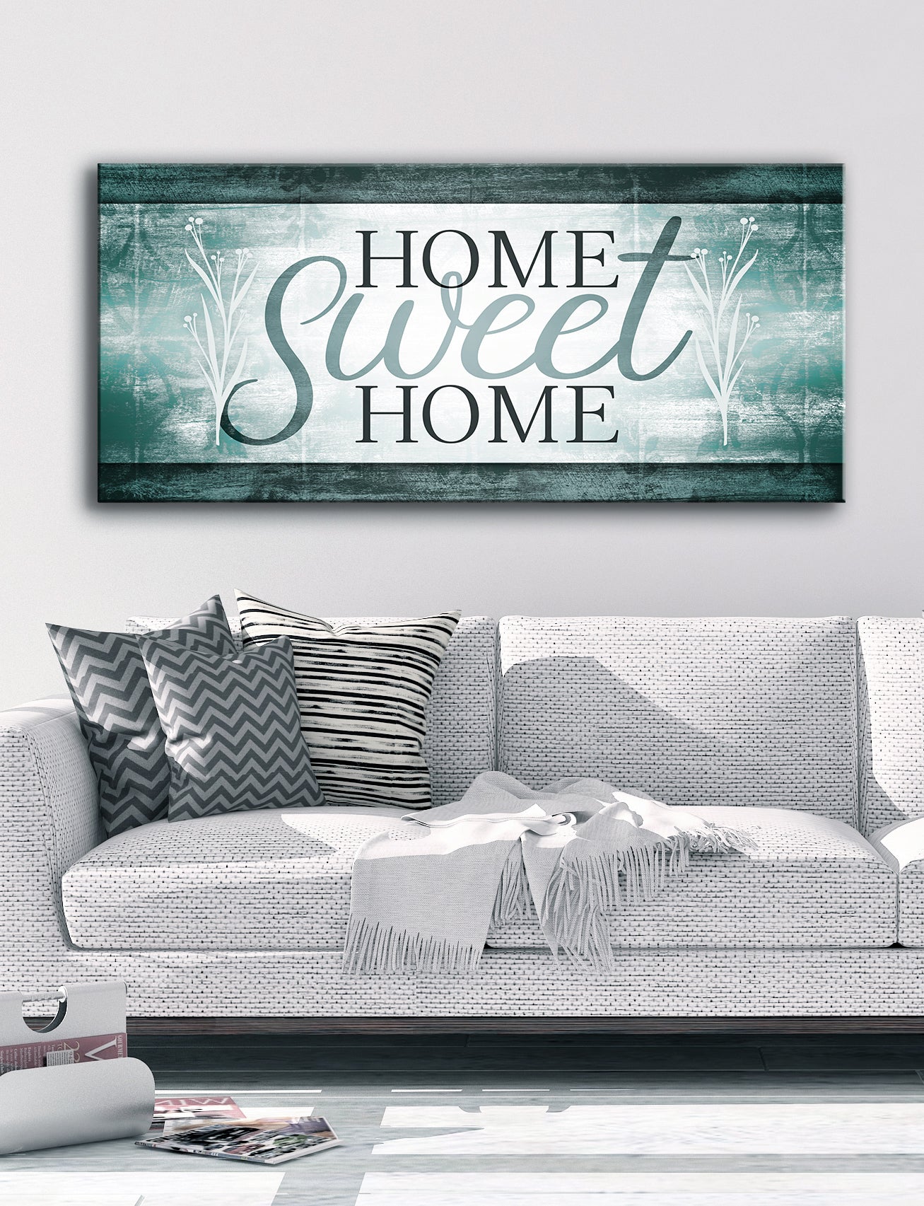 Hot Deal! Ready - To - Hang 'Home Sweet Home V7' Wall Art with Wood Frame
