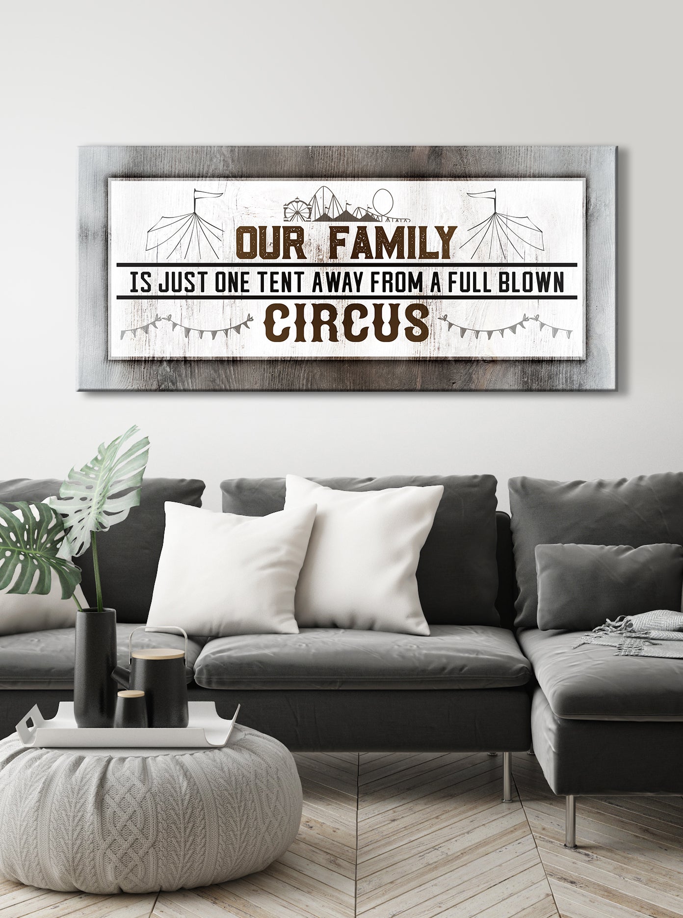 High - Quality Family Wall Art: Ready - to - Hang Wood - Framed Family Tent Design V2