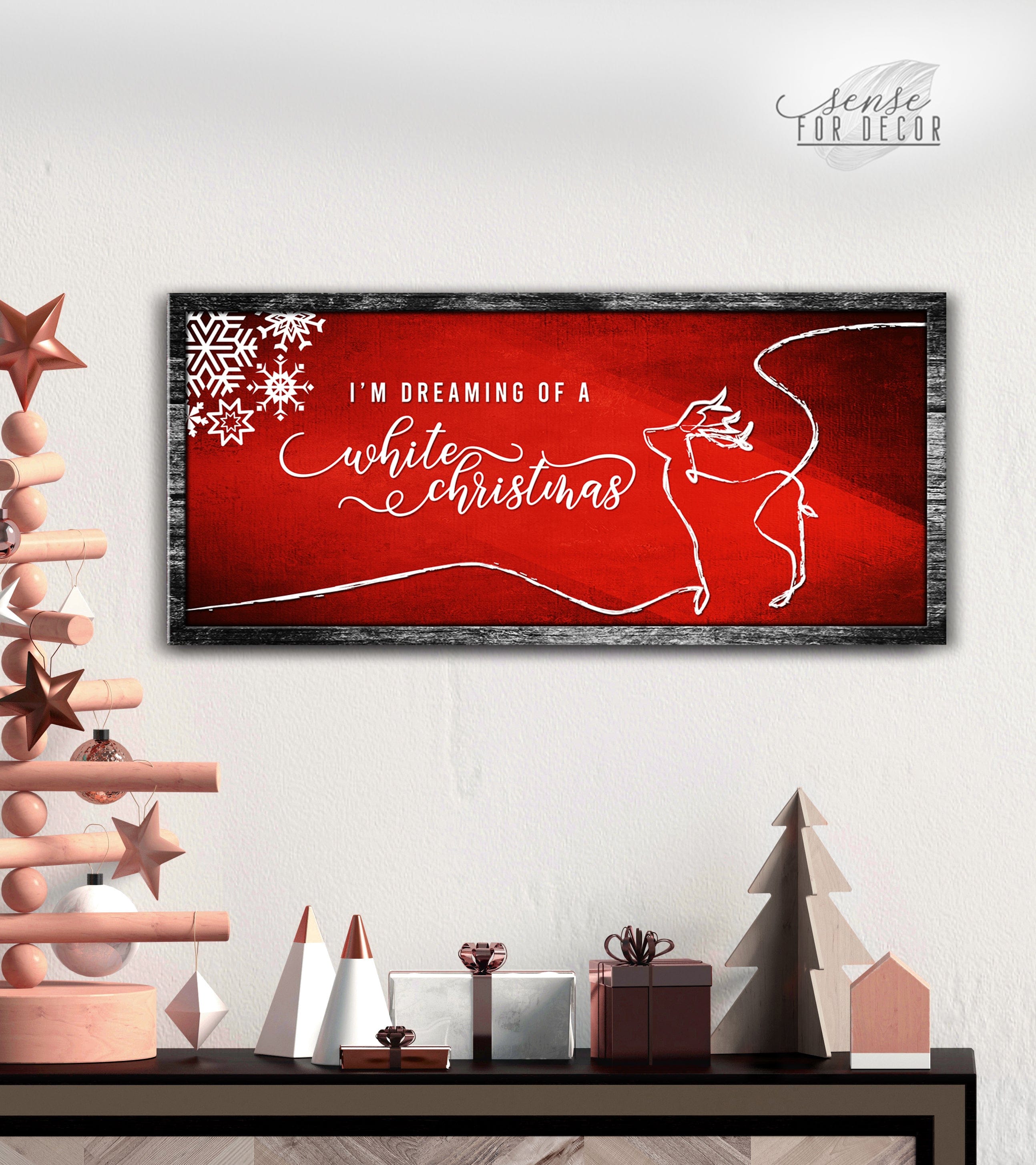 Hot Deal! Holiday Wall Decor - 'I'm Dreaming of a White Christmas' Sign with Wood Frame, Ready to Hang