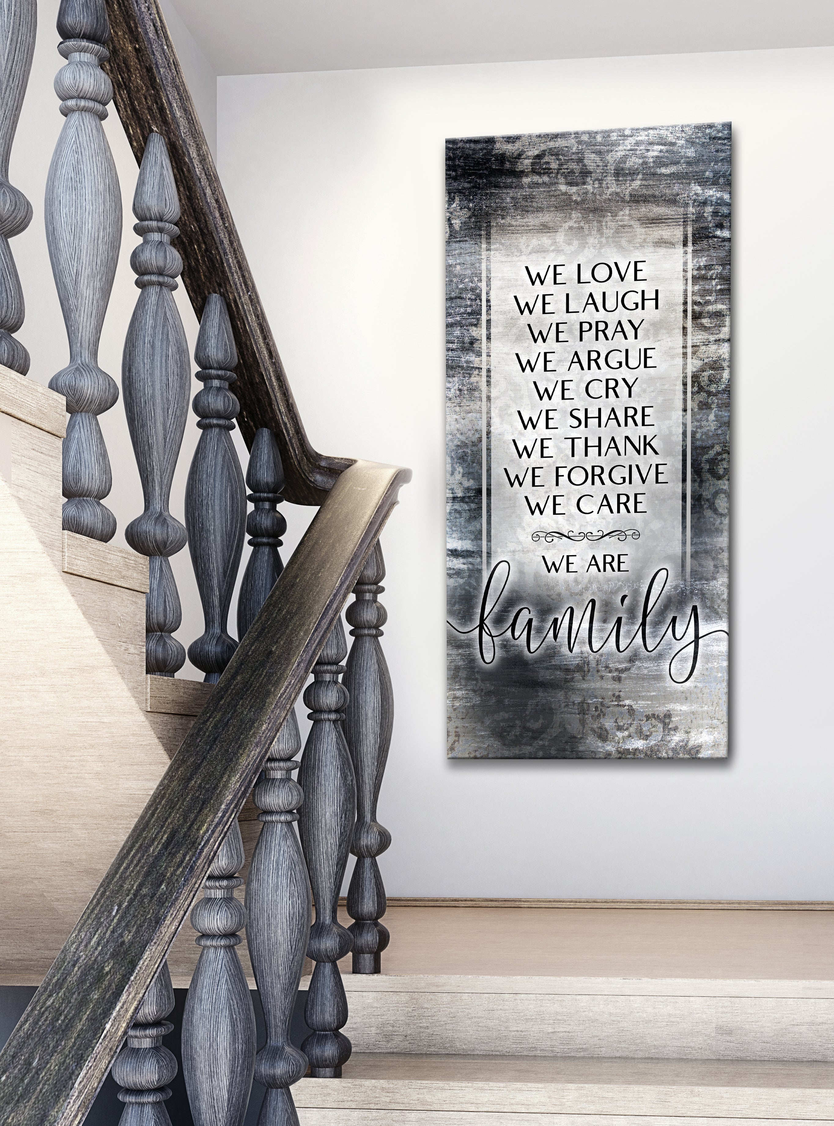 High - Quality Wood - Framed Wall Art: We Love, Laugh, Pray V2 (Ready To Hang)