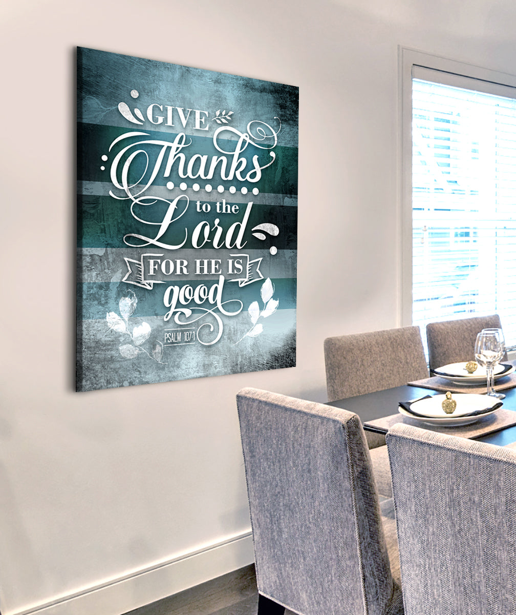 High - Quality Christian 'Give Thanks to the Lord' Wood - Framed Wall Art, Ready to Hang