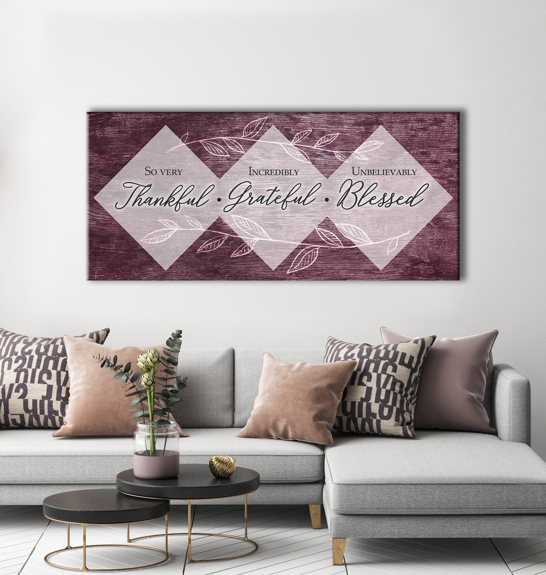 Christian Wall Art: 'So Very Thankful V3' with Wood Frame - Ready to Hang! Buy 2 Save 20%