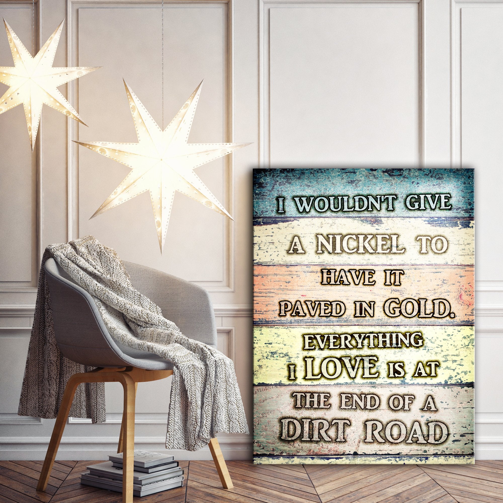 Hot Deal! End of a Dirt Road Wood-Frame Wall Art, Ready To Hang
