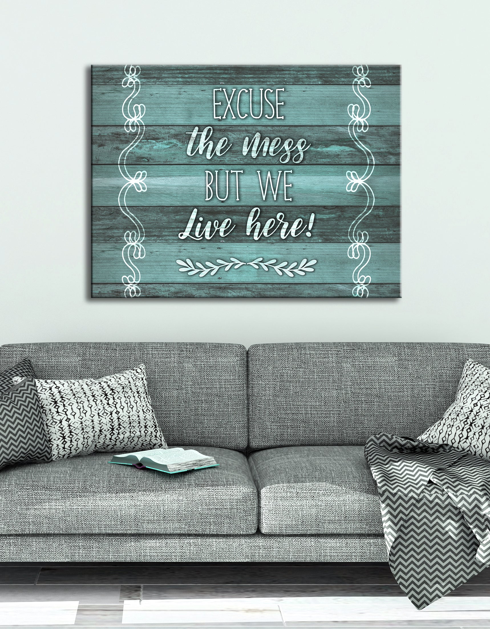 Hot Deal! Ready-to-Hang Wood Frame Home Wall Art: Excuse The Mess