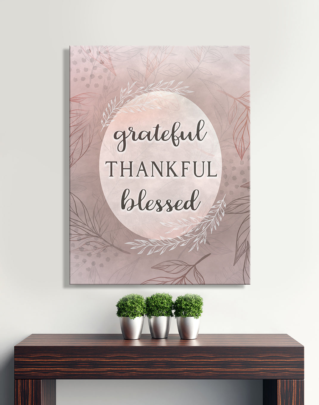 High - Quality Christian Wall Art: Grateful Thankful Blessed V8 with Wood Frame, Ready to Hang
