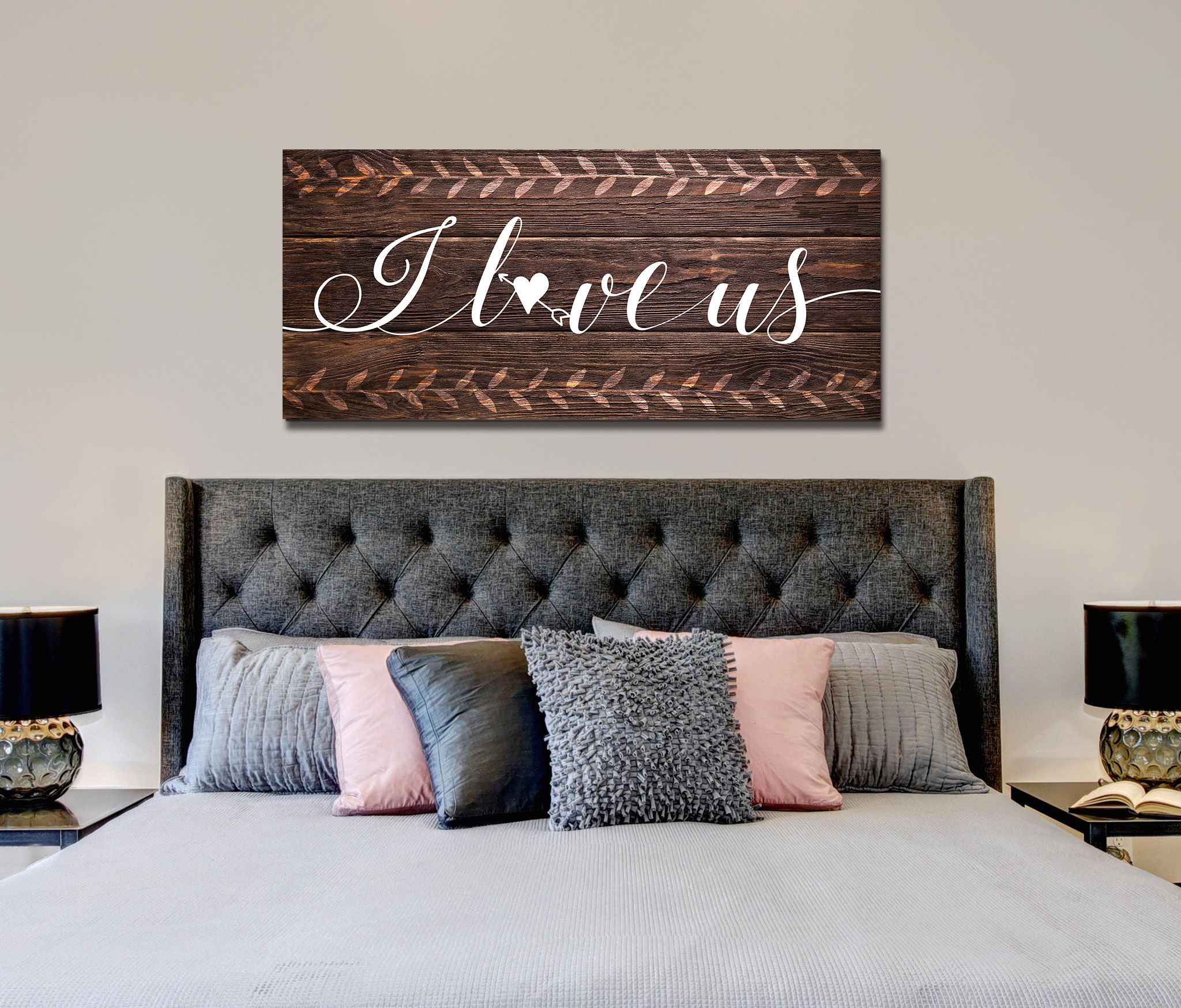 Hot Deal! High - quality Couples Wall Art 'I Love Us V2' with Wood Frame, Ready to Hang