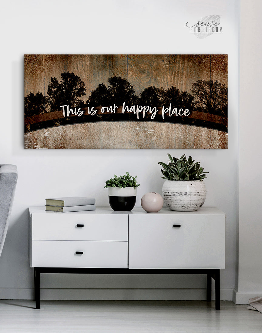 Exclusive! This Is Our Happy Place V15 Home Wall Art - Wood Frame, Ready To Hang