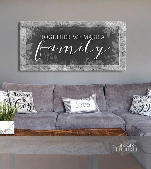 Exclusive Family Wall Art - 'Together We Make A Family V4' with Wood Frame, Ready to Hang! Buy 2 Save 20%