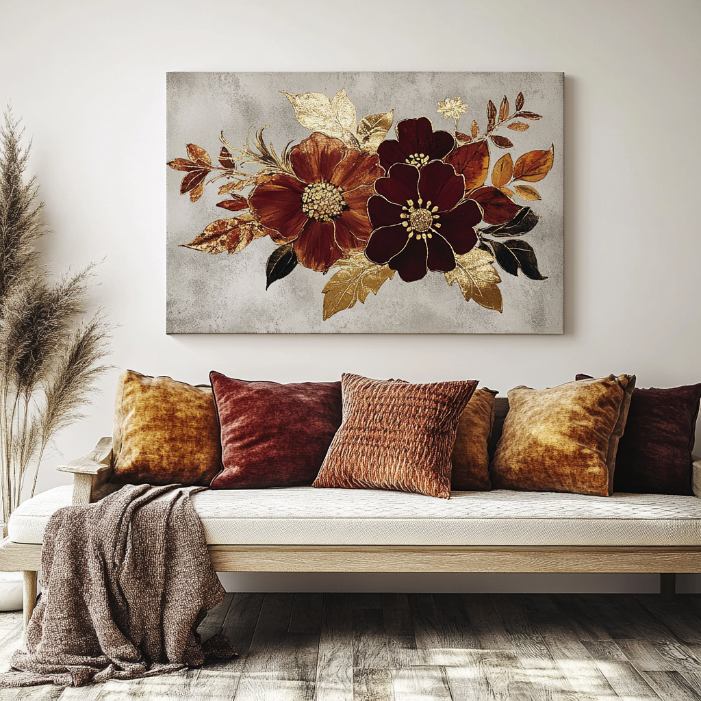 Hot Deal! Golden Blooms V11 Nature Wall Art
