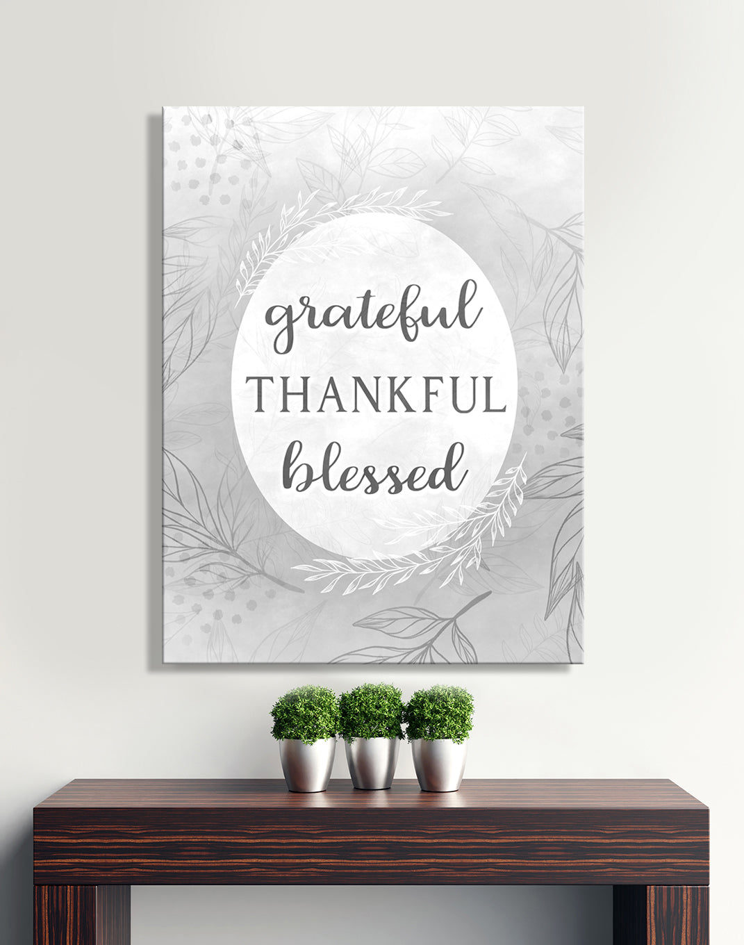 High - Quality Christian Wall Art: Grateful Thankful Blessed V8 with Wood Frame, Ready to Hang