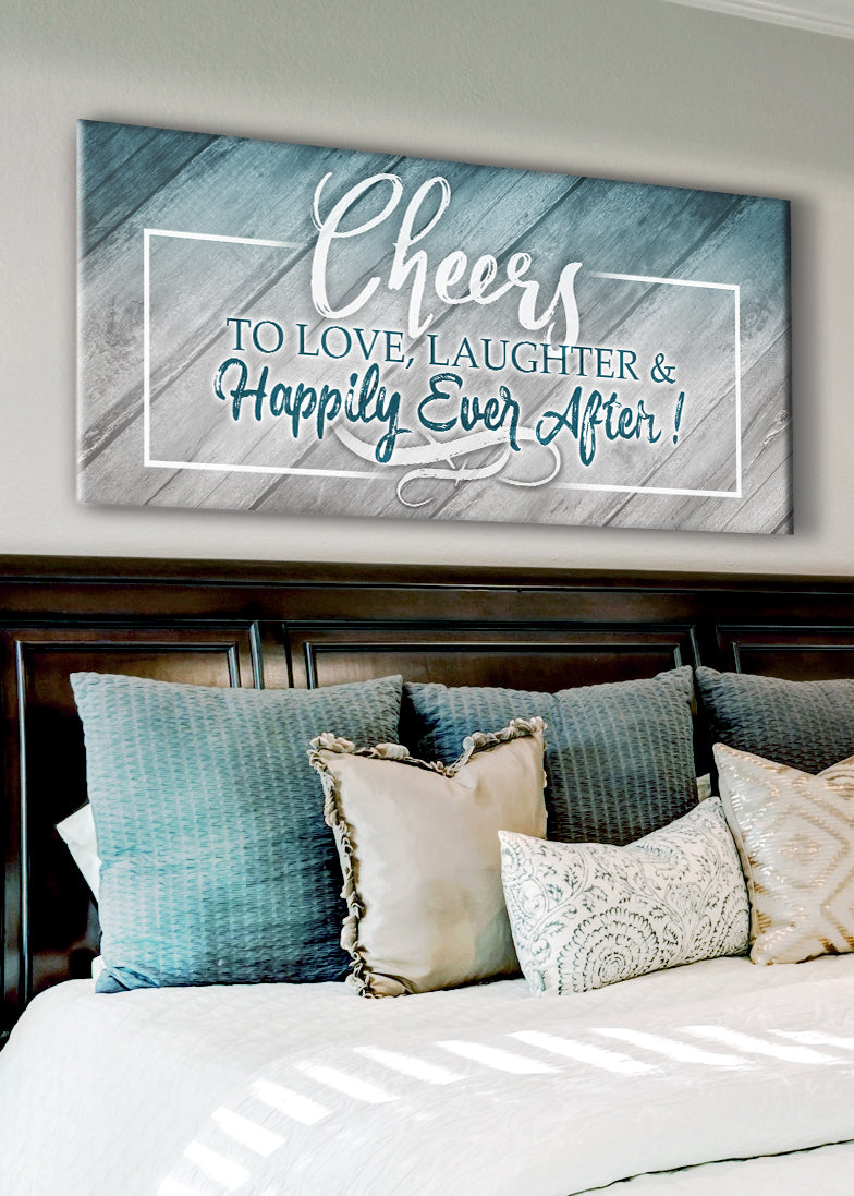 Cheers To Love v2 Wood Frame Wall Art - Ready To Hang! Buy 2, Save 20%