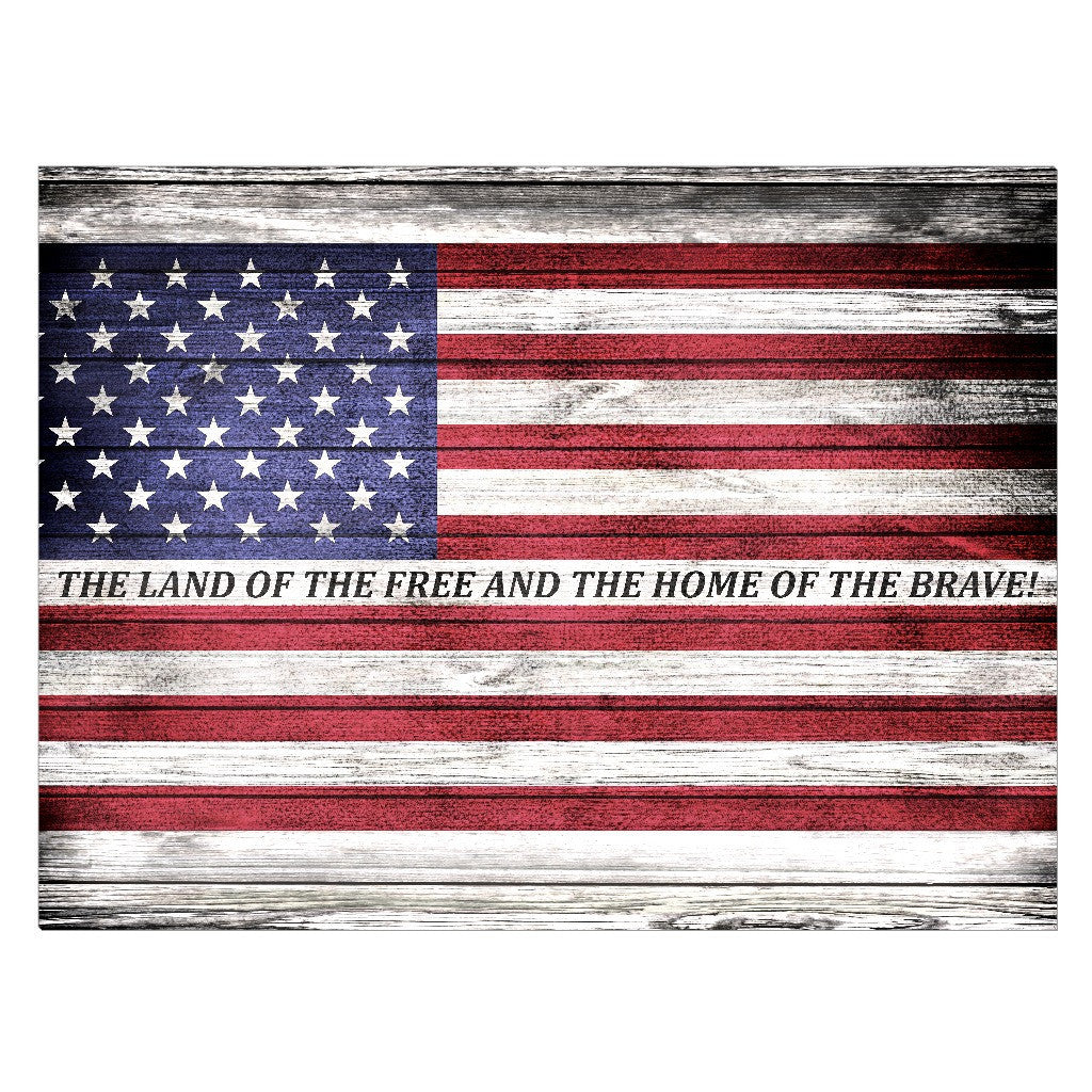 American Free Land Flag Canvas Wall Art (Wood Frame, Ready to Hang) - Buy 2 Save 20%
