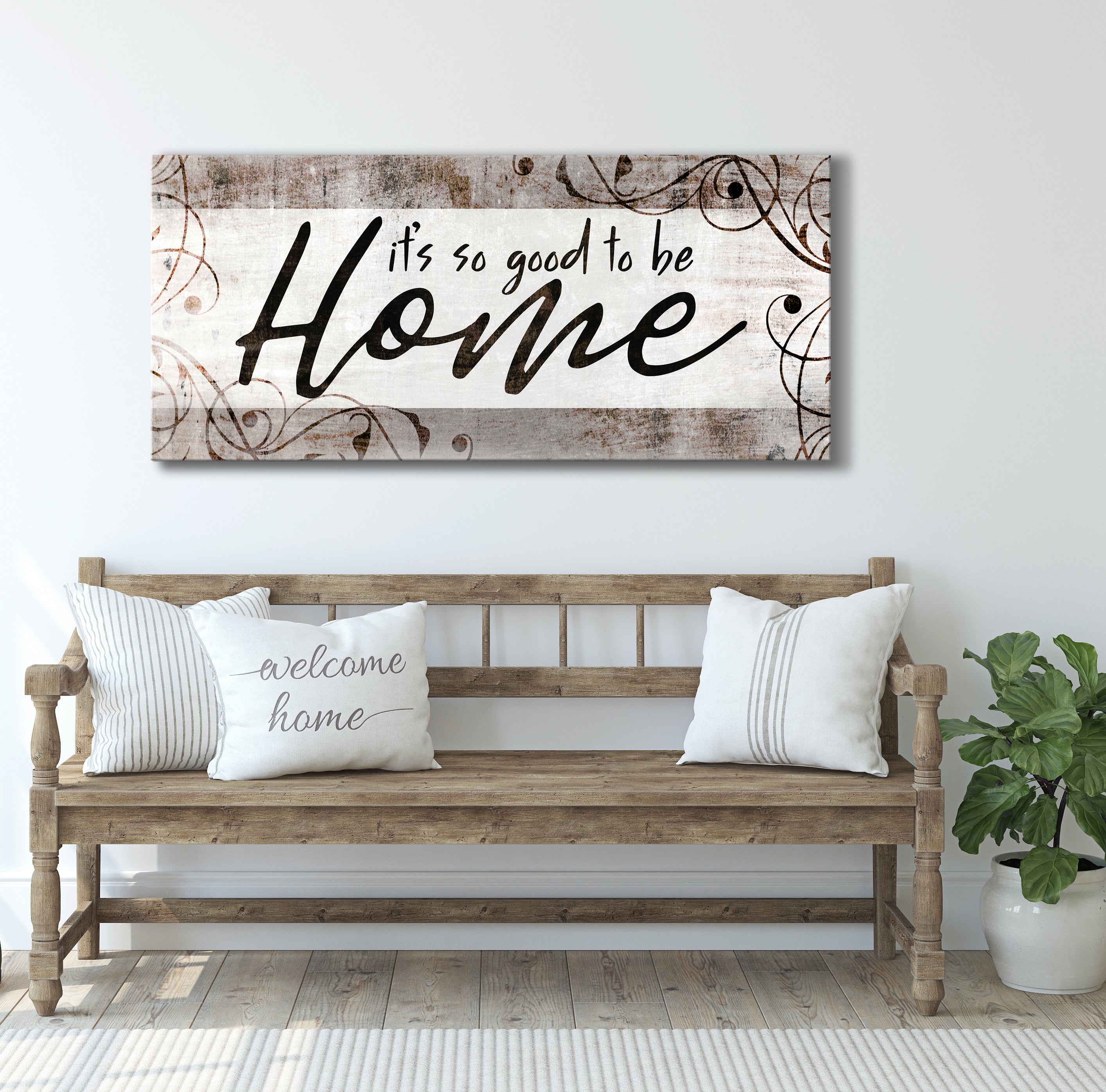 Exclusive Offer! High - Quality Home Wall Art 'It's So Good To Be Home V7' with Wood Frame, Ready To Hang