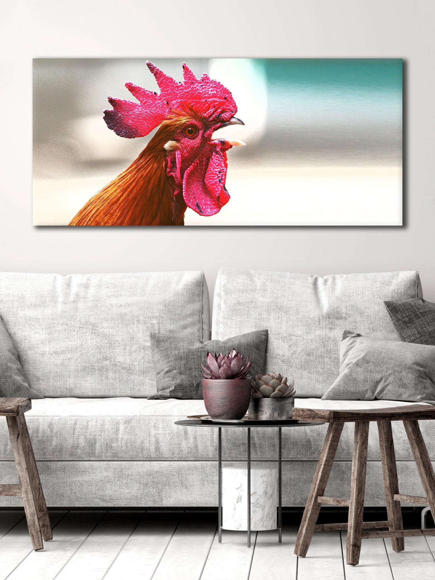 Rooster Bird Wall Art - Wood Frame, Ready to Hang! Buy 2, Save 20%