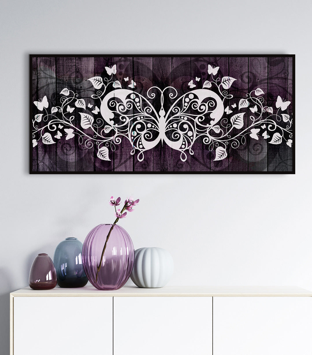 Hot! Boho Butterfly Mandala Wall Art (Wood Frame, Ready To Hang) V2