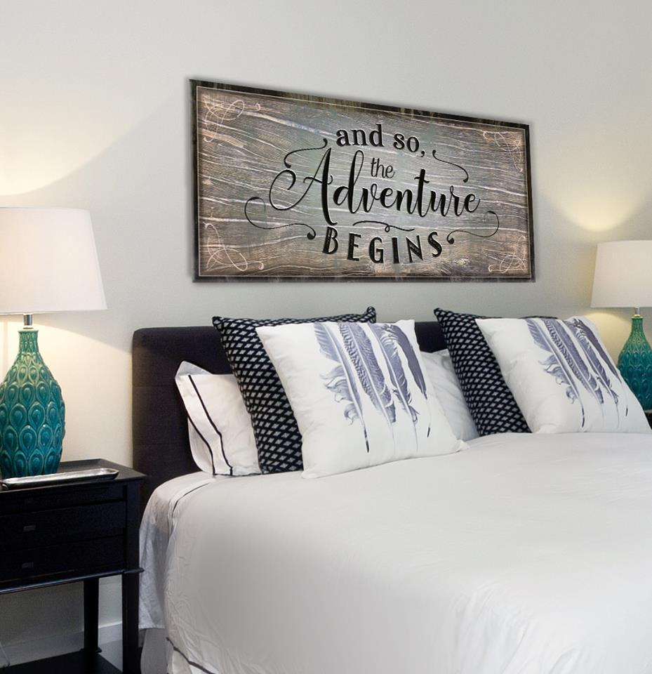 Exclusive! Home Wall Art - 'Our Adventure Begins V2' (Wood Frame, Ready To Hang)