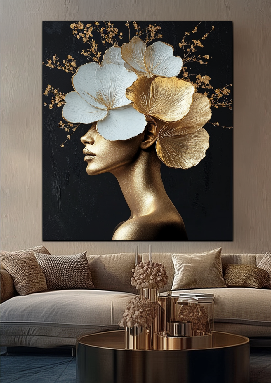 Golden Blooms Canvas Prints: A Graceful Decorative Essence