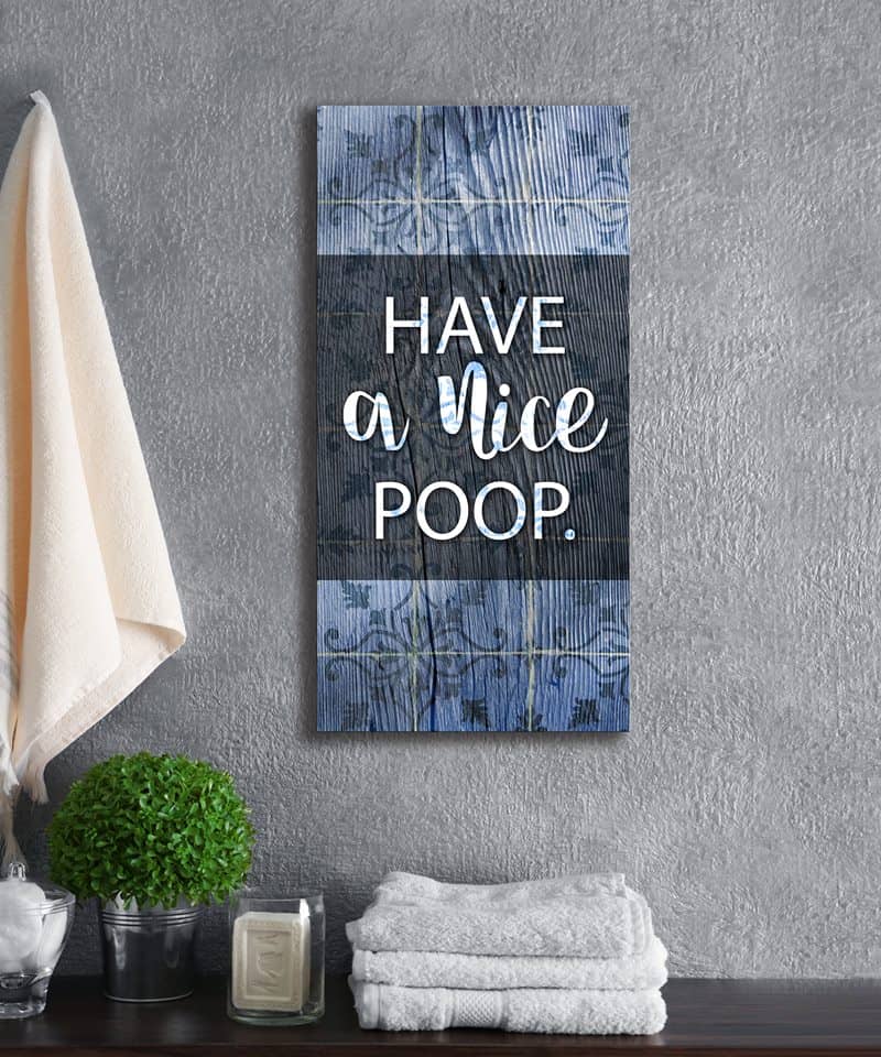 High - Quality Wood - Framed 'Have A Nice Poop' Bathroom Wall Art, Ready to Hang