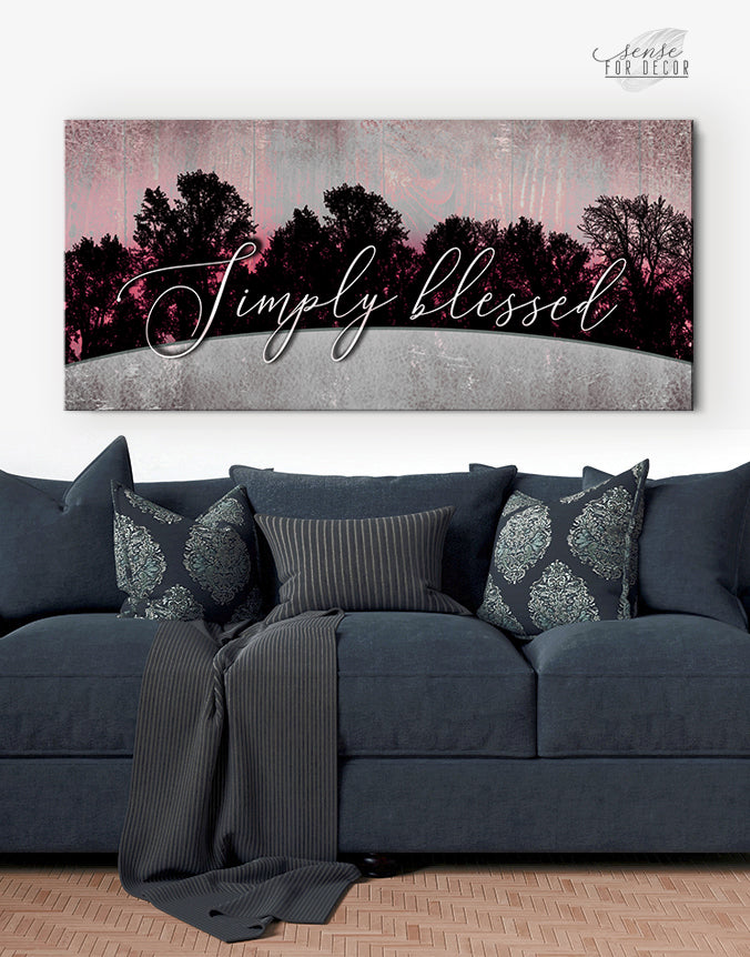 Hot Deal! Simply Blessed V10 Christian Wall Art with Wood Frame (Ready to Hang)