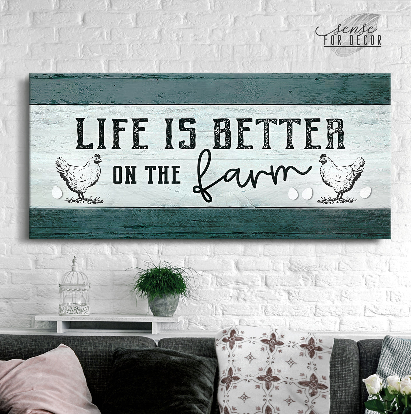 High - Quality Wood - Framed Farm Wall Art: Life's Better on the Farm V2 (Ready To Hang)