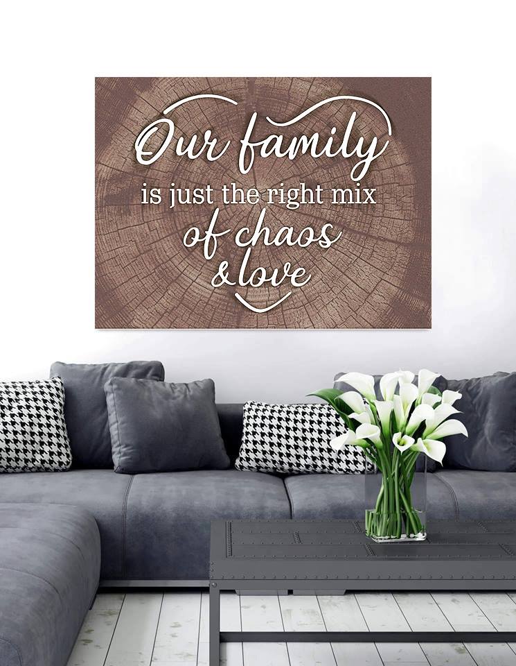 High - Quality Wood - Framed Family Wall Art: A Blend of Chaos and Love V4 (Ready to Hang)