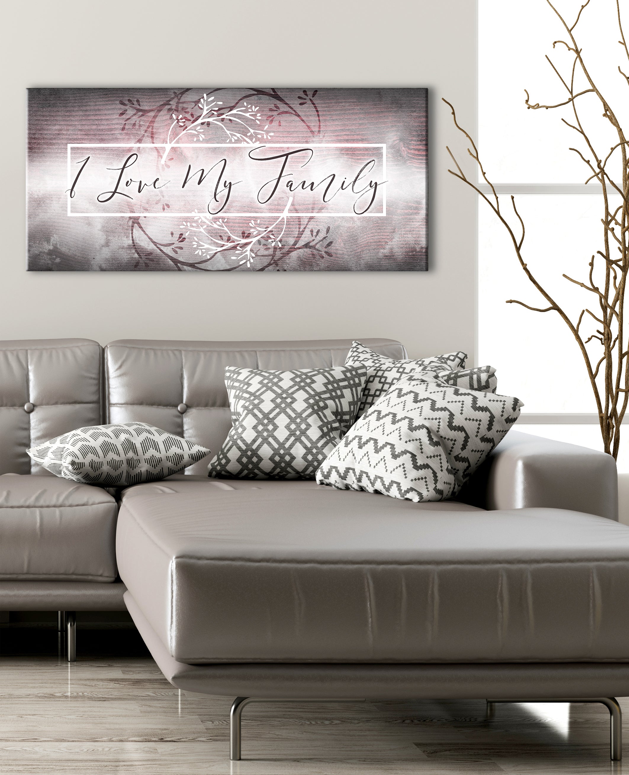 Exclusive Family Wall Art - 'I Love My Family' with Wood Frame, Ready to Hang! Buy 2 Save 20%