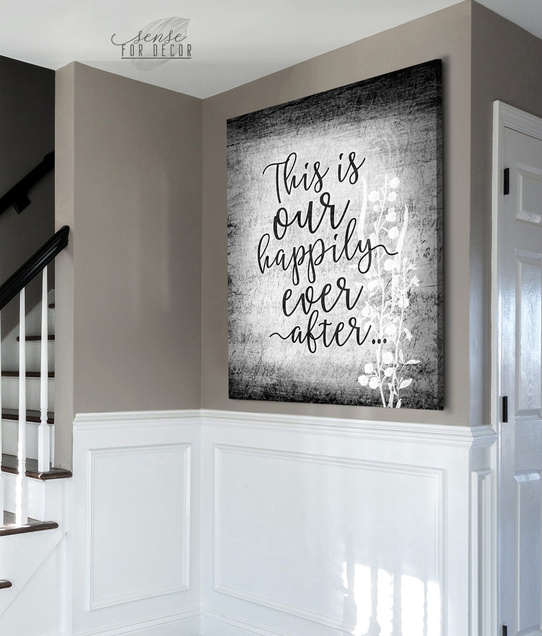 Couple Wall Art: 'Our Happily Ever After' - Wood Frame, Ready to Hang! Buy 2, Save 20%