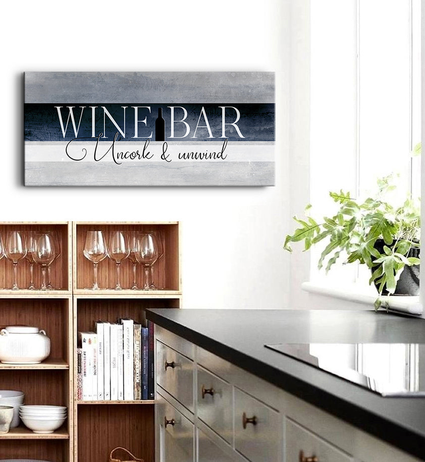 Hot Sale! Ready-to-Hang Wine Wall Art with Wood Frame for Wine Bar Relaxation