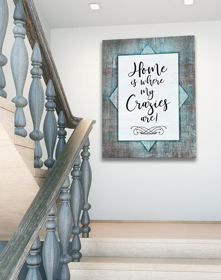 Hot Deal! Ready - to - Hang Wood - Framed Home Wall Art: Home Is Where My Crazies Are V2