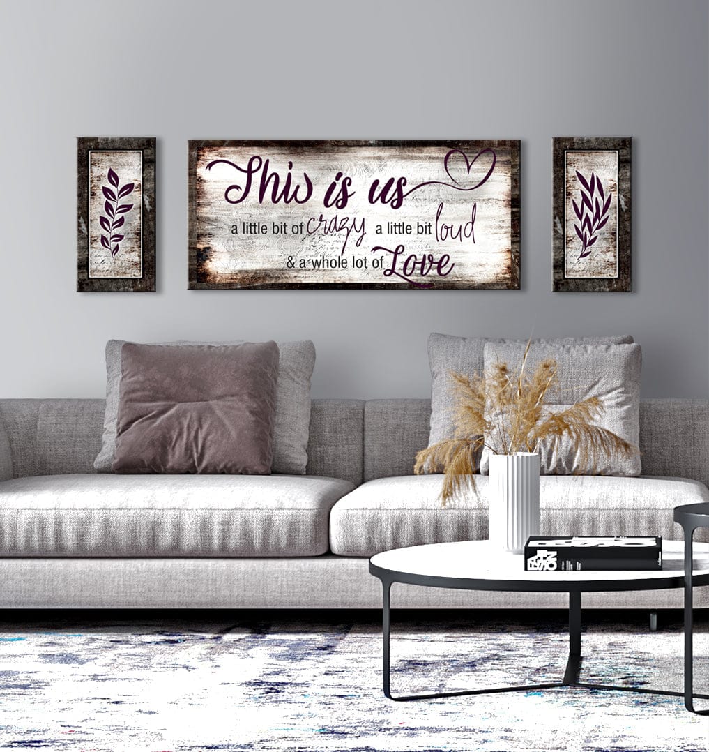Hot Deal! Family Wall Art - 'This Is Us A Little Crazy V2' with Wood Frame, Ready to Hang