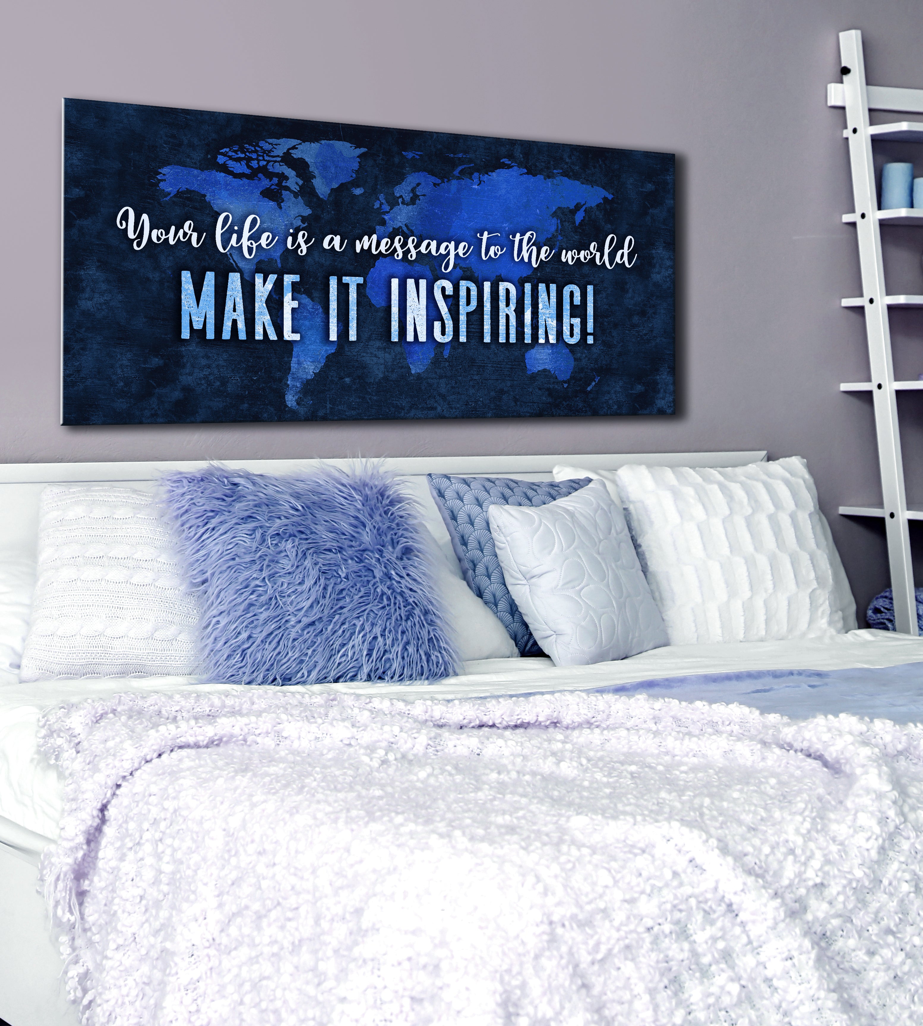 Hot Deal! Teen Wall Art - 'Your Life is a Message to the World' with Wood Frame, Ready to Hang