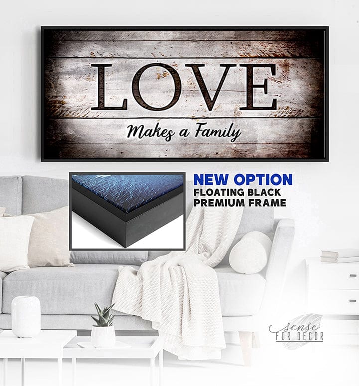 High - Quality Wood - Framed Family Wall Art: Love Forms a Family, Ready to Hang
