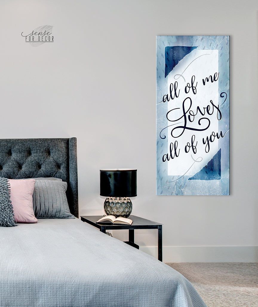 Ready - to - Hang Wood - Framed Couples Wall Art: All of Me Loves All of You V9