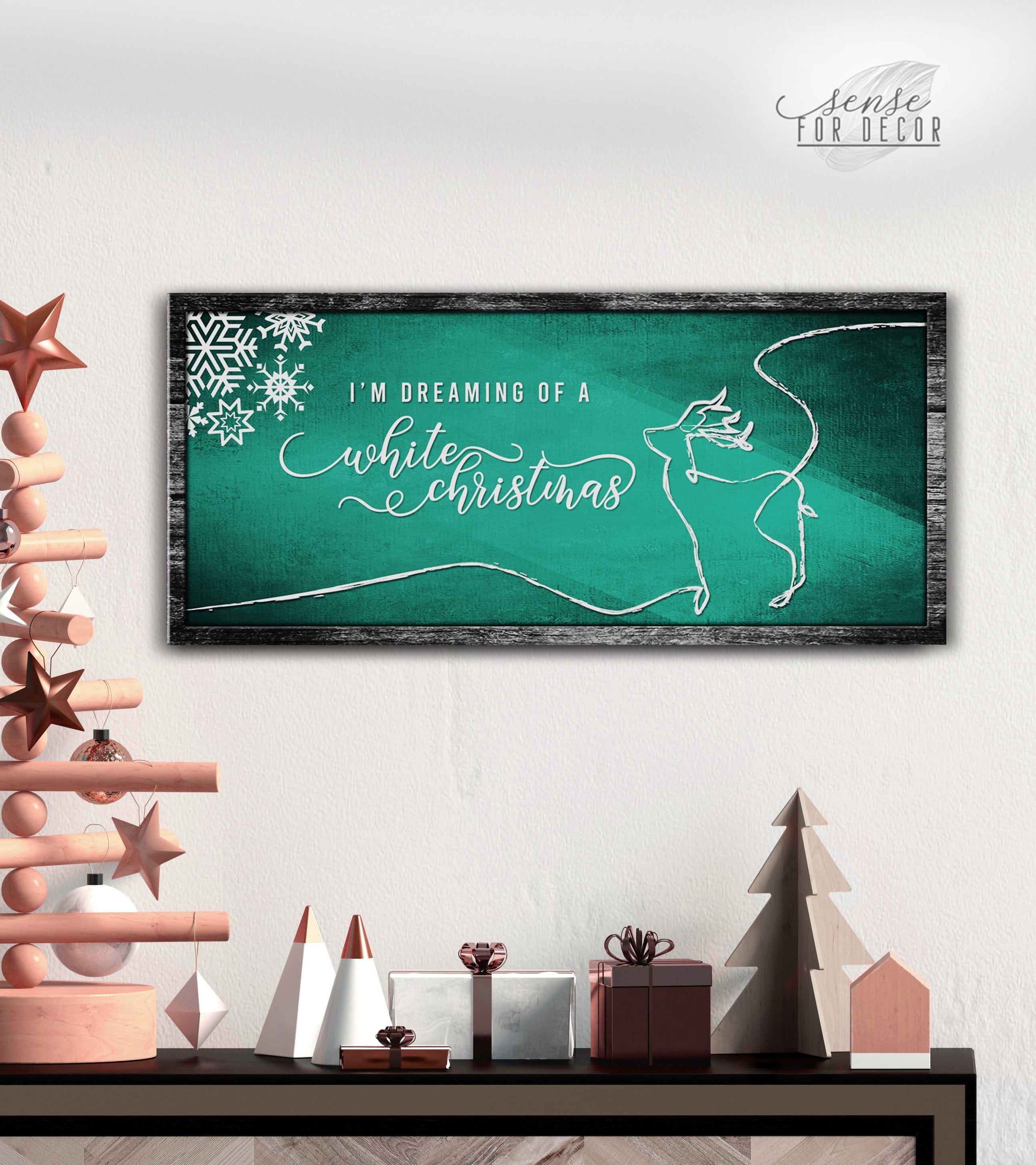 Hot Deal! Holiday Wall Decor - 'I'm Dreaming of a White Christmas' Sign with Wood Frame, Ready to Hang
