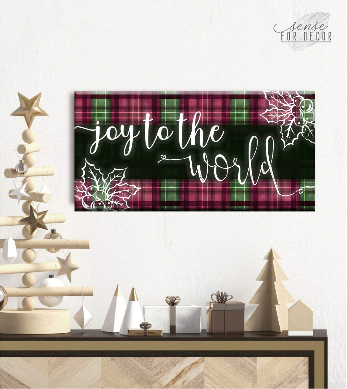 Holiday Decor: Ready-to-Hang 'Joy To The World V2' Wall Art with Wood Frame - Buy 2, Save 20%