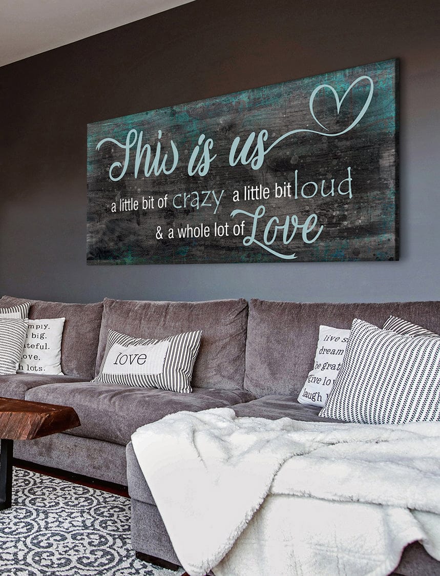 Hot Deal! Family Wall Art - 'This Is Us A Little Crazy V2' with Wood Frame, Ready to Hang