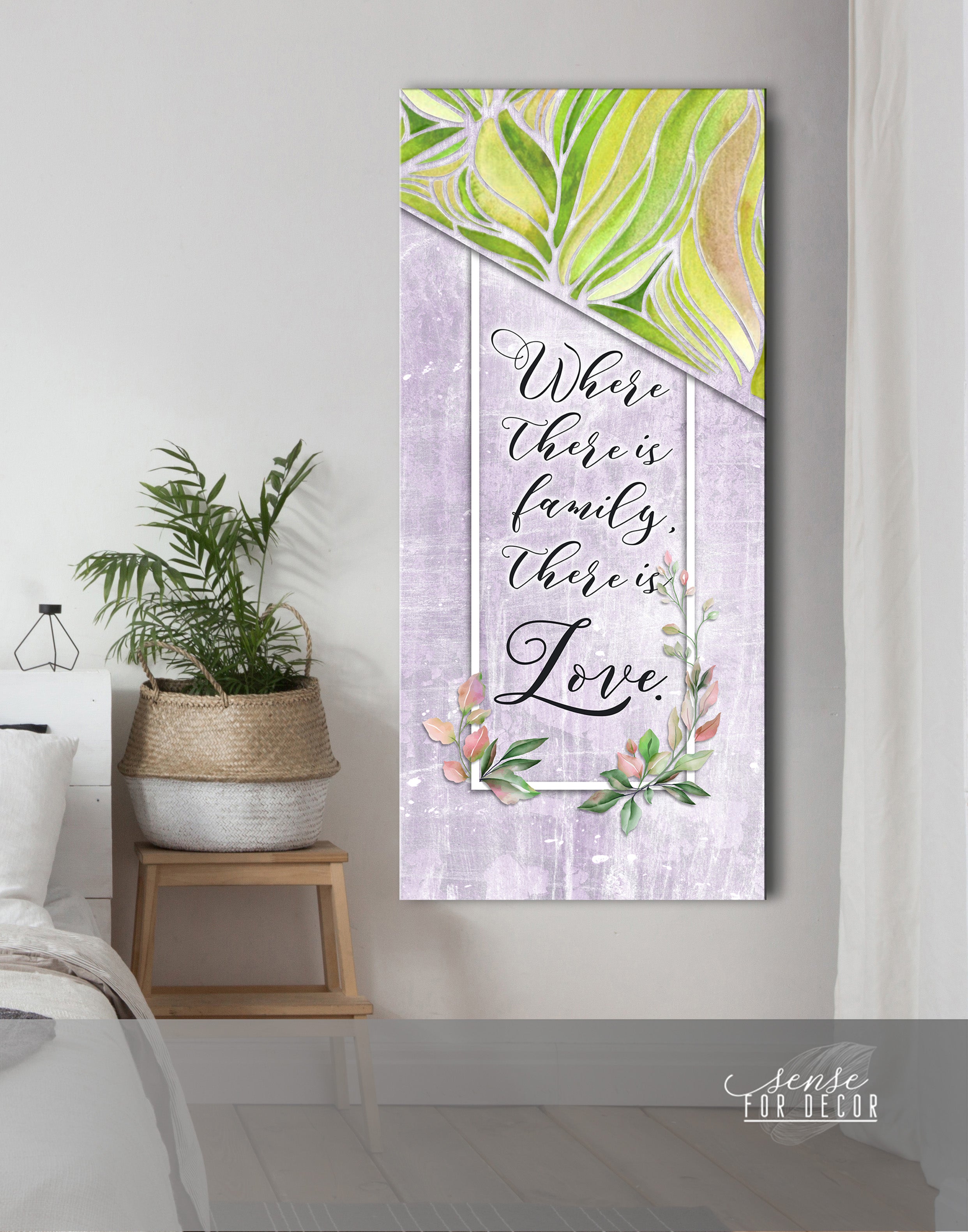 Limited Time Offer! Family Wall Art - 'Where There is Family There is Love' with Wood Frame, Ready To Hang