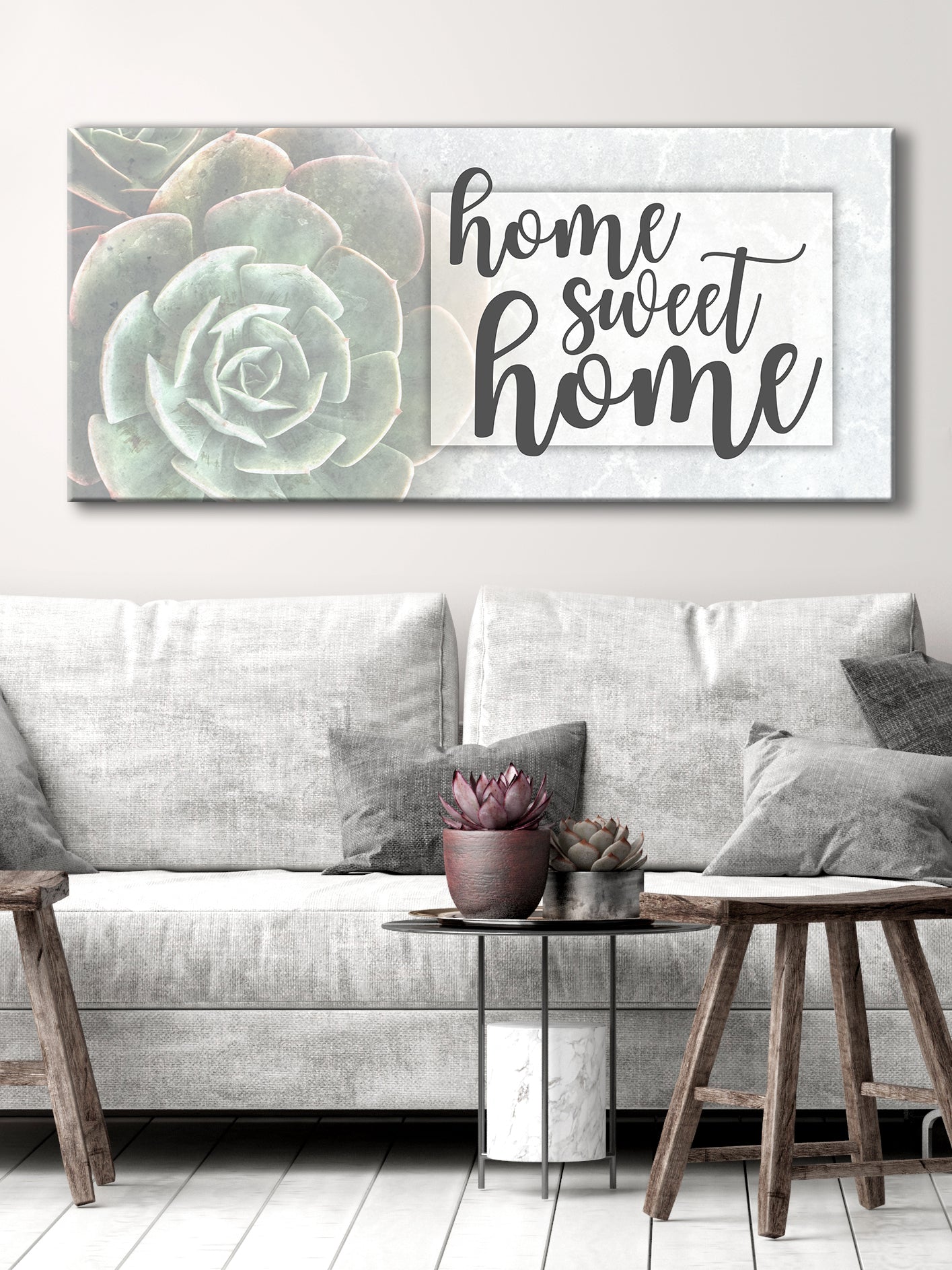 High - Quality Ready - To - Hang 'Home Sweet Home' V8 Wall Art with Wood Frame