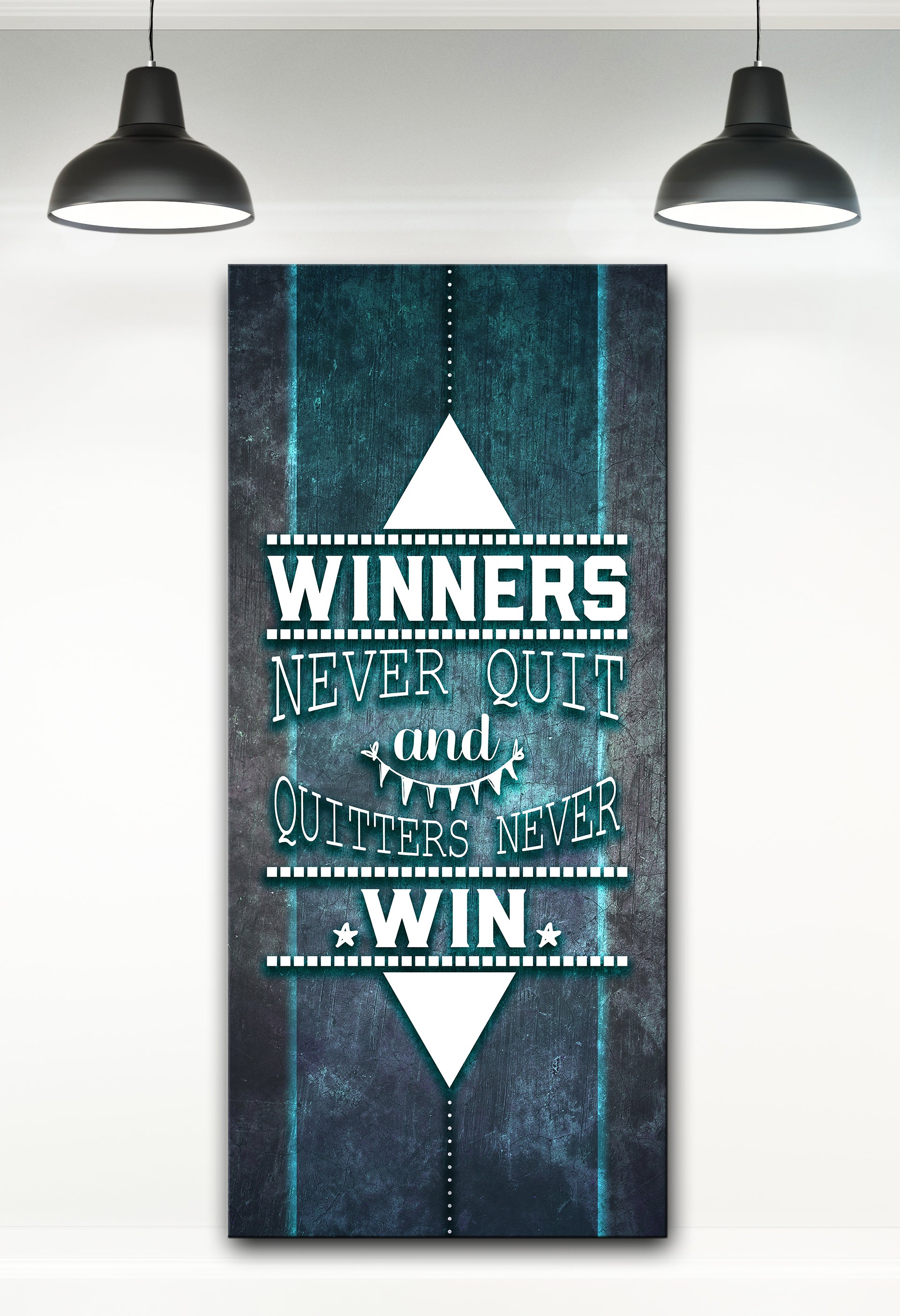 Exclusive! Powerful Women Wall Art: Winners Never Quit (Wood Frame, Ready to Hang)