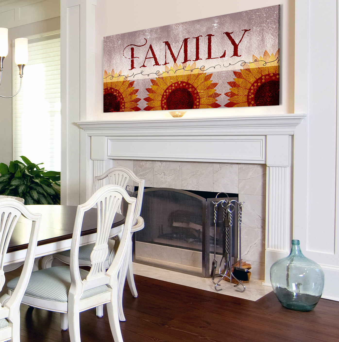 Limited Time Offer! High - Quality Sunflower Family Word Wall Art with Wood Frame, Ready to Hang