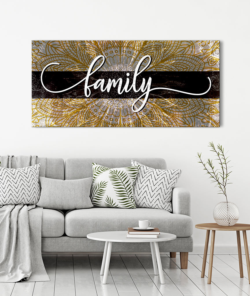 Boho Family Word Sign Wall Art - Wood Frame, Ready to Hang! Buy 2, Save 20%