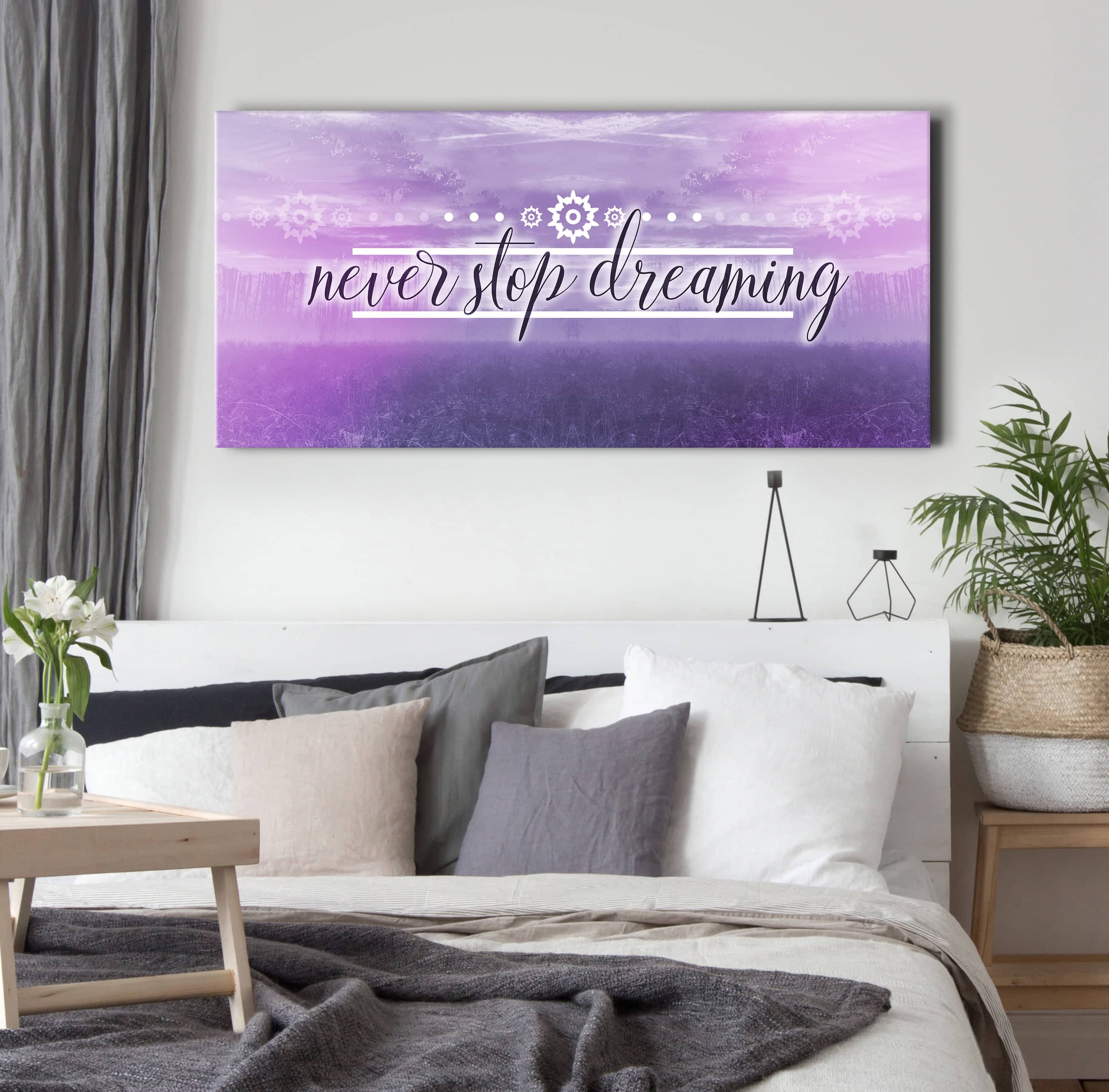 High - Quality Wood - Framed Bedroom Wall Art: Keep Dreaming, Ready to Hang
