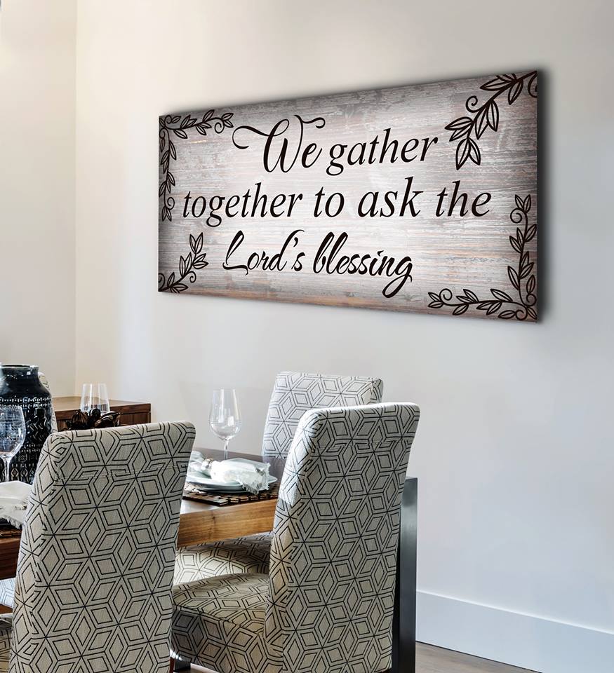 Christian Wall Art: 'We Gather Together' - Wood Frame, Ready to Hang! Buy 2, Save 20%